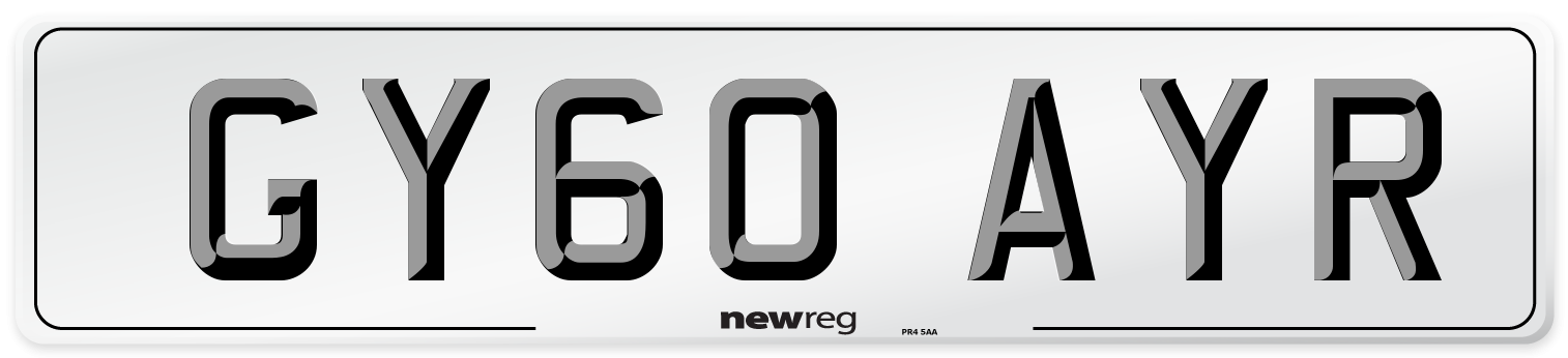 GY60 AYR Number Plate from New Reg